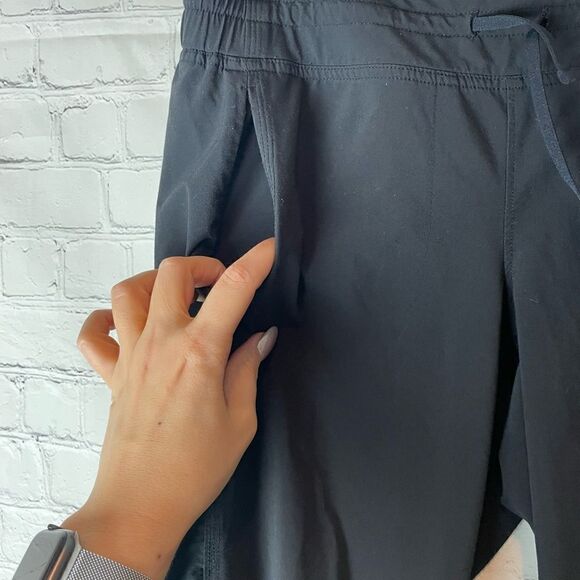 Athleta Black Cinched Ankle Hiking Active Ponte Pants #54023 Drawstring Size 6 - Picture 6 of 11